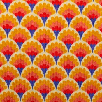 Preview: Baumwolljersey Feather Fan Retrobumen Fächer von jojulein design by Swafing